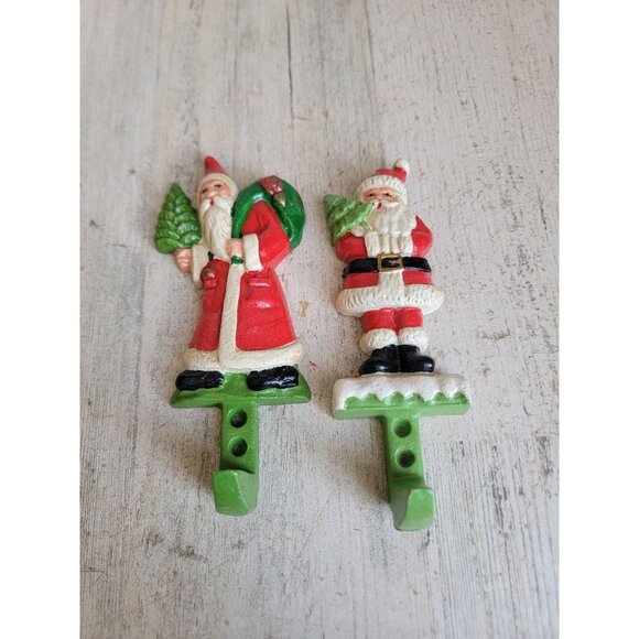 Metal Vintage Santa Claus hanging hook decor set home wall - Picture 1 of 7